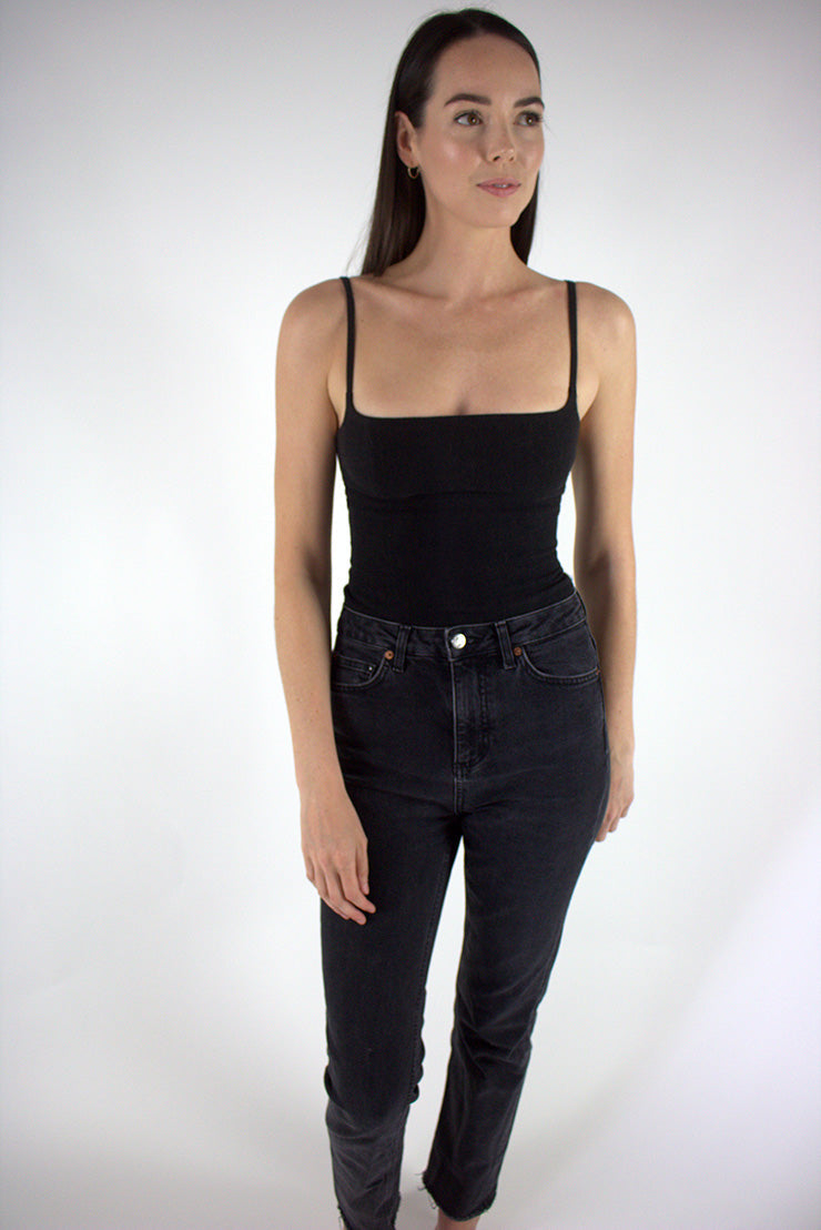 The Corset Tank in Black / P