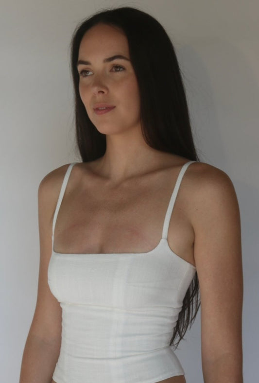 The Corset Tank in White