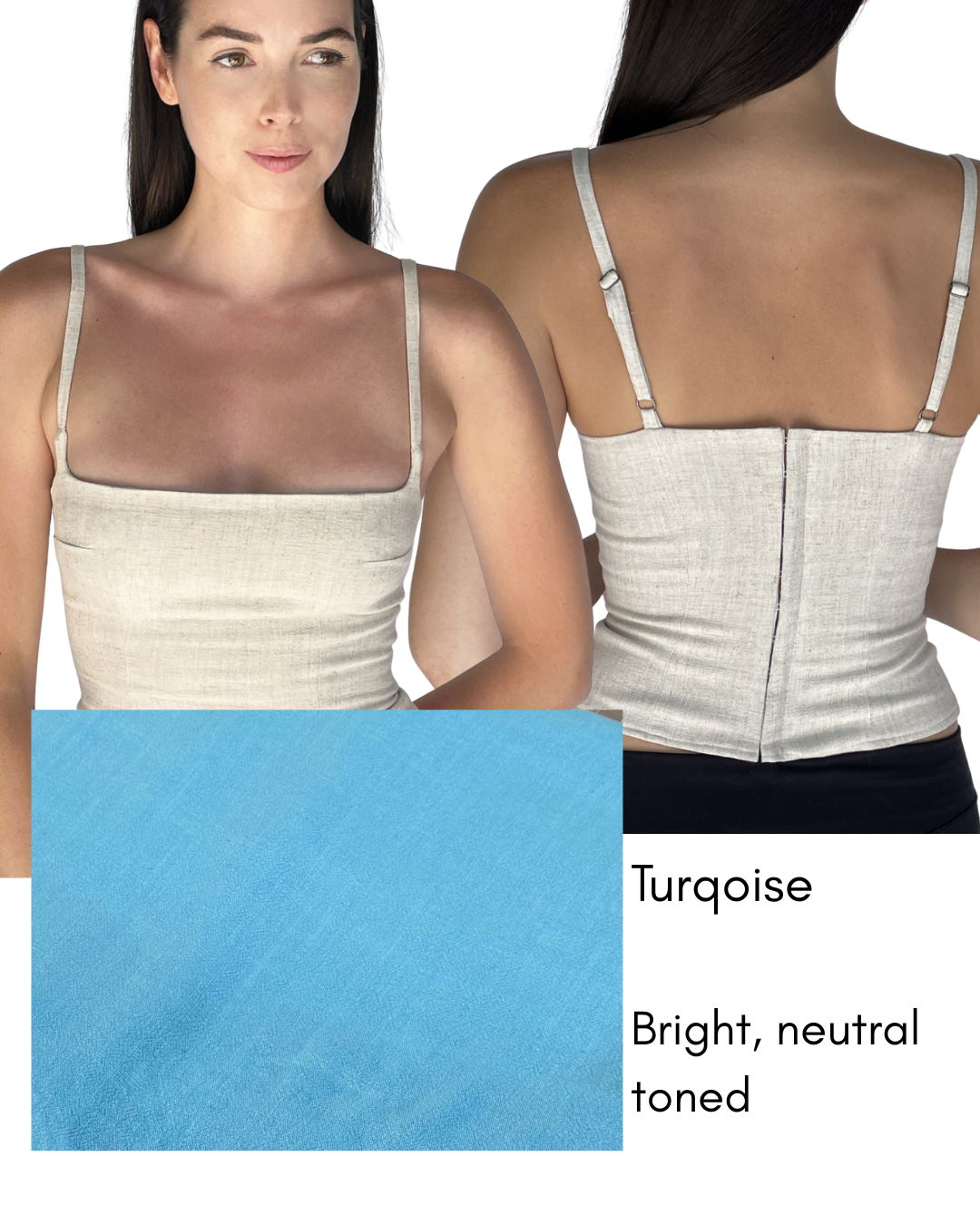 Corset Tank in Turqoise