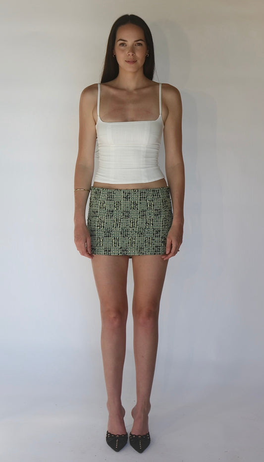 Silk Tweed Mini Skirt