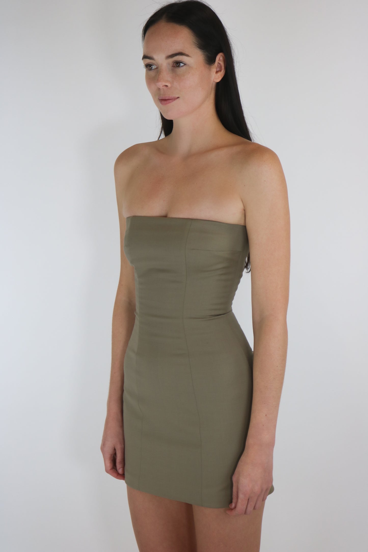 Strapless Mini in Taupe