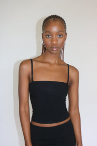 Skirt & Corset Tank Set in Black